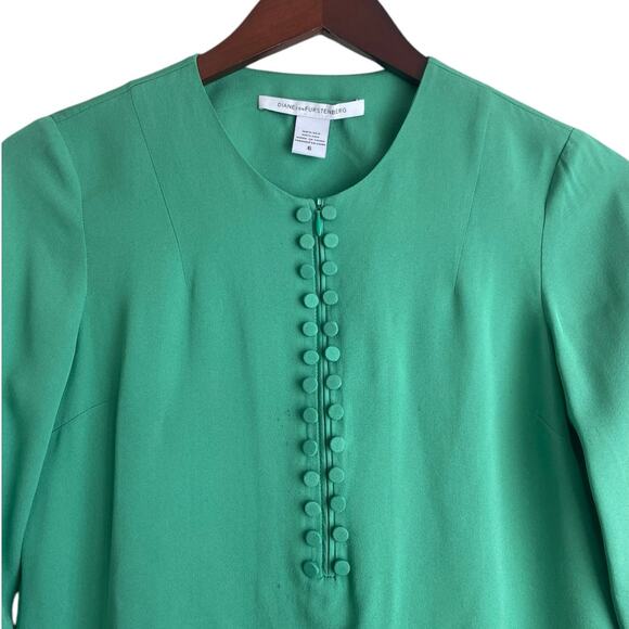 Diane Von Furstenberg Women Silk Top 6‎ Quiet Luxury Business Contemporary Chic - Picture 9 of 10